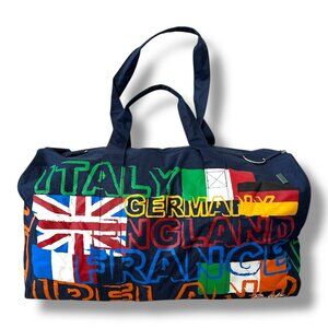 Vtg Busch Gardens Theme Park Blue Travel Around the World Themed Duffel Bag NWT